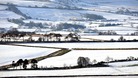 Snow covered fields near Tow Law in County Durham today after overnight snow.