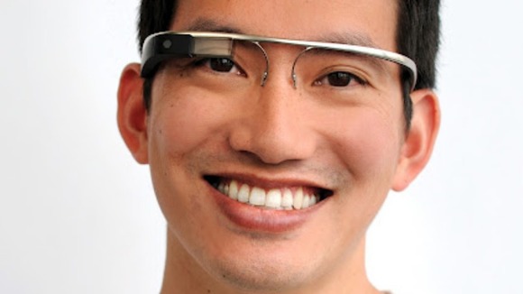 Someone wearing the 'augmented reality' glasses