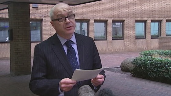 Crown Prosecution Service lawyer Greg McGill speaking outside the court
