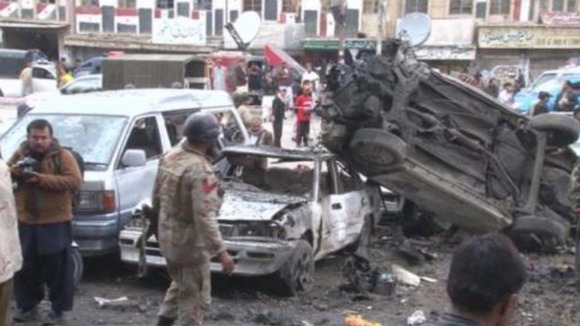 The blast was one of a string of attacks to hit the country today