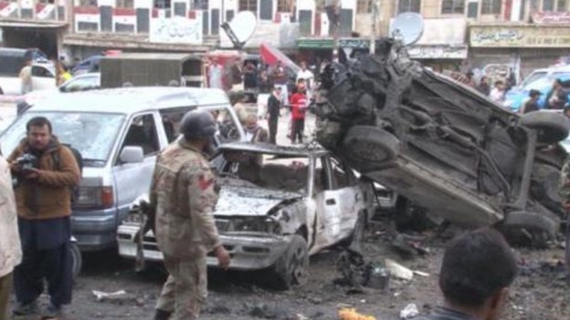 The blast was one of a string of attacks to hit the country today