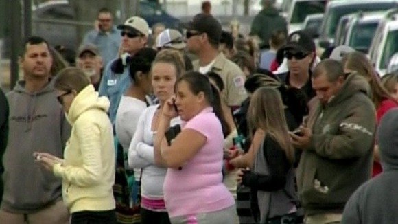 Worried families rushed to collect their children
