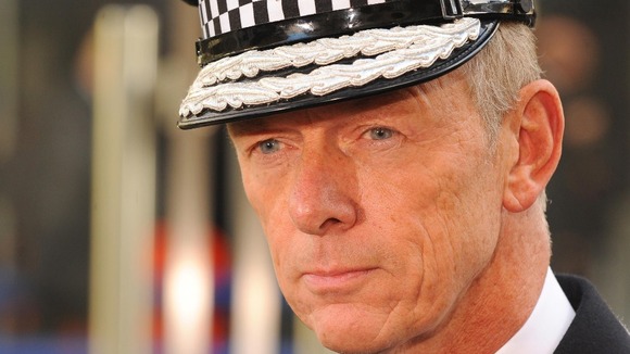 Metropolitan Police Commissioner Bernard Hogan-Howe outside New Scotland Yard