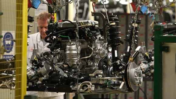 Manufacturing takes place at Swindon's factory in 2011.