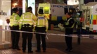 Police cordon of the area where the men where stabbed in Birmingham