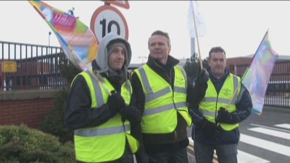 Unilever workers on picket line