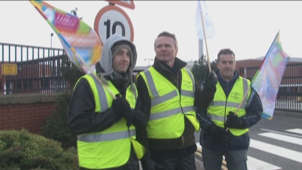 Unilever workers on picket line