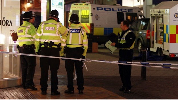 The double stabbing took place in Birmingham city centre shortly after 6pm on Friday.