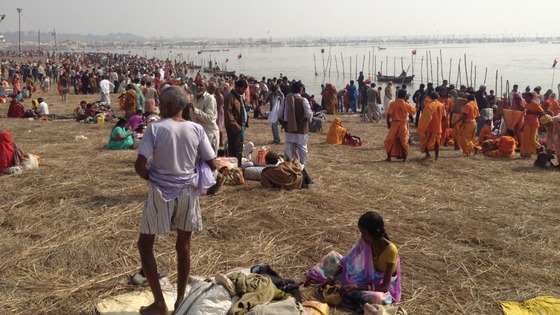 Some of the 100 million people expected to take part in the Kumbh Mela in Allalhabad, India
