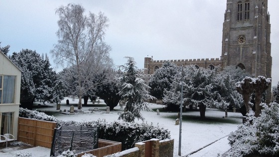 St Neots, Cambridgeshire, in the snow