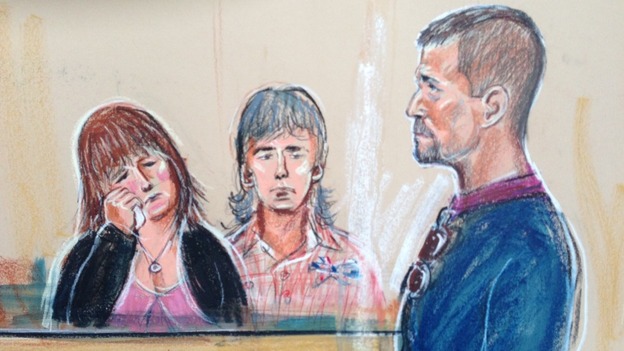 Court artist sketch of Mark Bridger's appearance