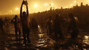 Hindu devotees pray