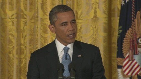 President Barack Obama briefing the media at the White House
