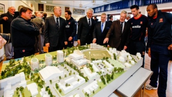 Essex cricketers and staff look at plans for proposed redevelopment