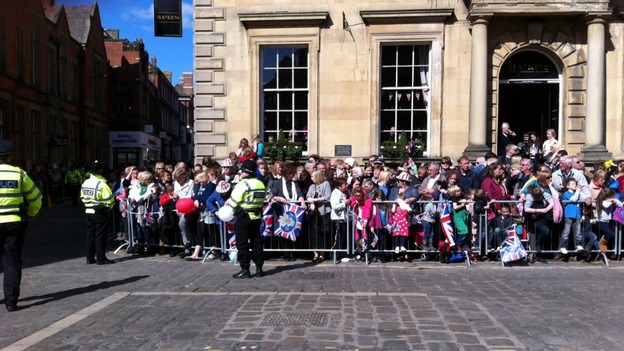 Crowds outside York's Mansion House