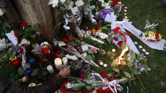 A shrine has been created in Athens in tribute to Dimitris Christoula.