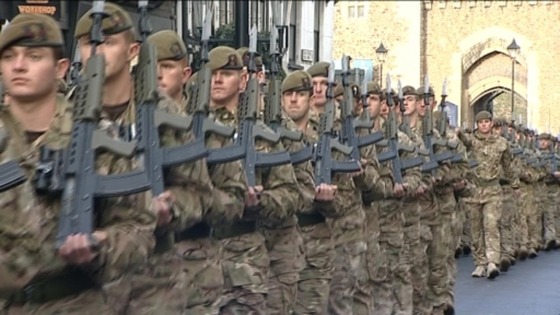 Soldiers on parade