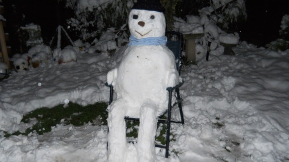 Snowman 'chilling out'