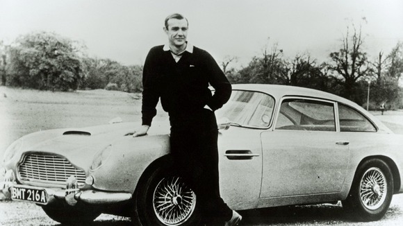 Sean Connery with the DB5, made famous by the James Bond films 