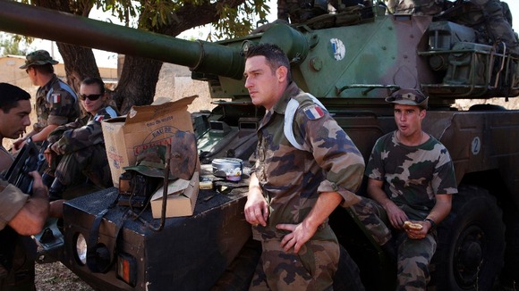 French soldiers at a Malian airbase in the capital, Bamako