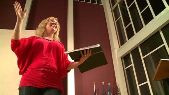 Kate conducting the choir