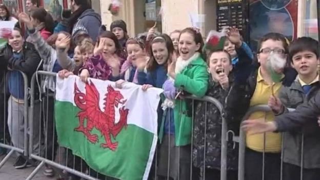 Schoolchildren in Carmarthen