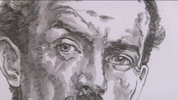 Close up of a cartoon of Lloyd George