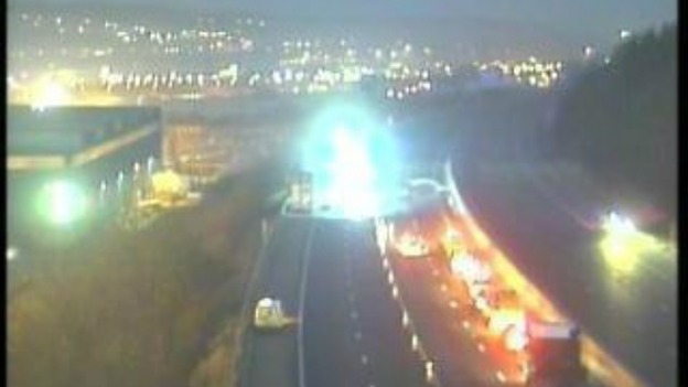 Lorry fire on the M1