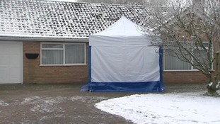 The scene outside Una Crown's house