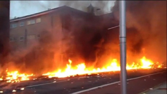 The scene at Vauxhall in Central London