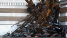 A small portion of guns that were turned in by their owners in LA in an amnesty after Sandy Hook