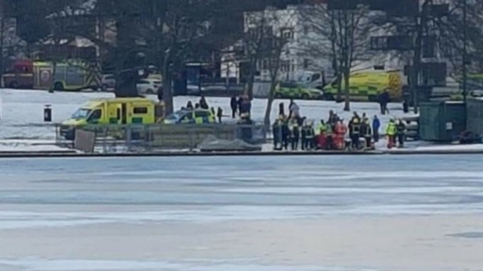 A man died in London after he was pulled from a freezing lake on Wednesday.