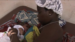 Mother and newborn child in Ghana