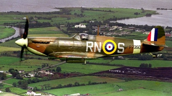 The Battle of Britain Memorial Flight Spitfire MkIIa 'Enniskillen', in the colours of 72 Squadron