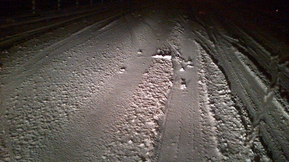 Snow on the M4 near Junction 36