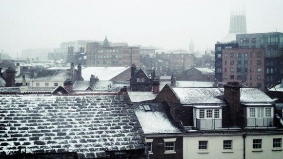 The view from the top of the FACT building in Liverpool this morning.