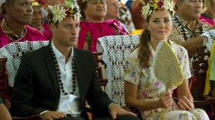 The Duke and Duchess of Cambridge received handwoven fans on their trip to Tuvalu.