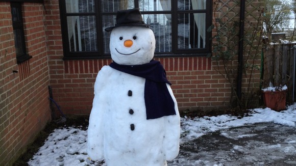 Snowman in Cubley, Derbyshire
