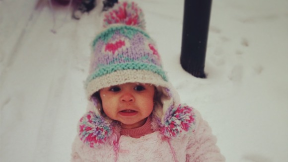 Child in the snow in Birmingham 
