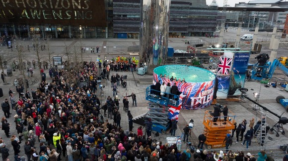 The show's judges watched the divers closely, along with fans in Cardiff.