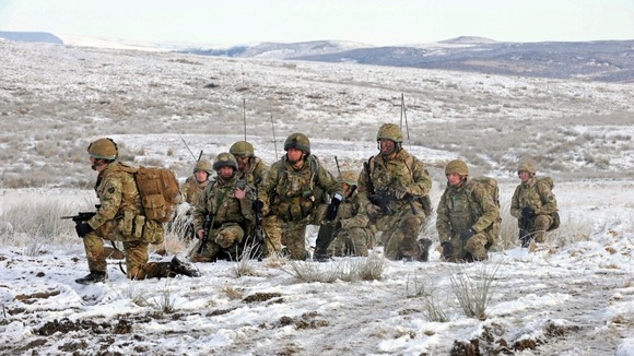 The soldiers are living in the field during the exercise