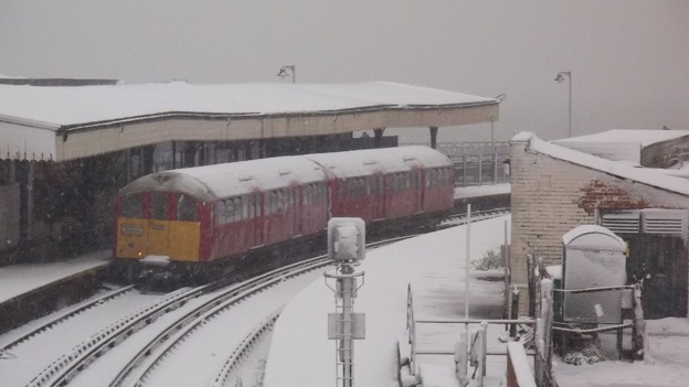 Train in snow Isle of Wight