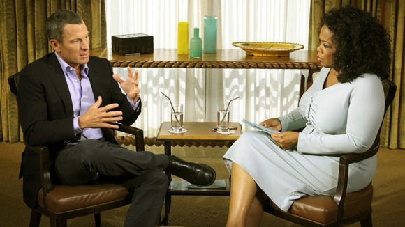 Lance Armstrong is interviewed by Oprah Winfrey