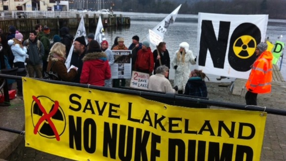Protestors at Bowness-on-Windermere