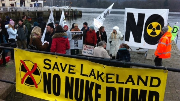 Protestors at Bowness-on-Windermere