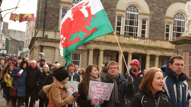 The rally in Carmarthen