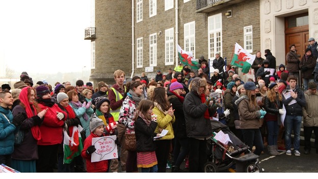 The rally in Carmarthen