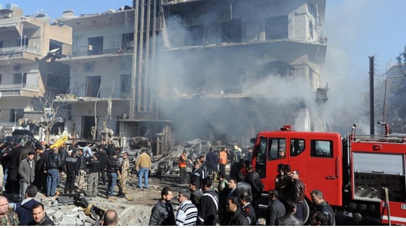 Damaged building in Damascus