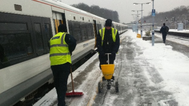 Clearing up after the snow