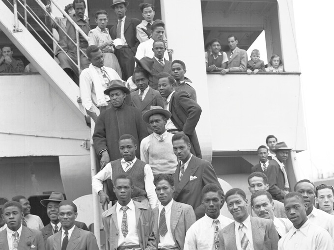 Jamaican Men Aboard The S S Empire Windrush Jamaican Men Aboard The S S Empire Windrush